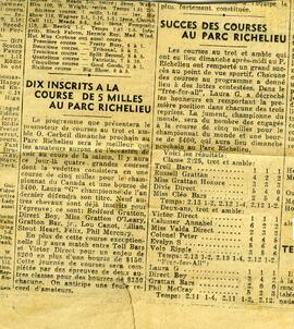 Coupure de presse mentionnant Laura G cheval de course de Fortunat Vohl