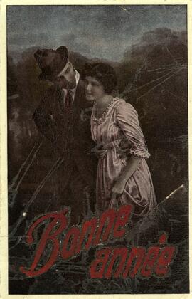 Carte de bonne année reçue par Yvonne L’Écuyer de sa sœur Albertine