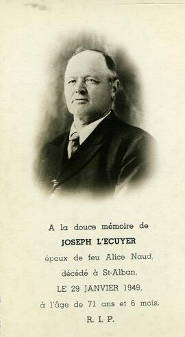 Carte mortuaire de Joseph L’Écuyer