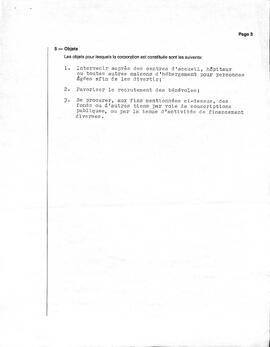 Document comprenant la requête auprès du gouvernement provincial pour l'organisme sans but lucratif du ¨Club Porte Bonheur¨qui oeuvre auprès des personnes agées.Le siège social est à St-Marc-des-Carrières.