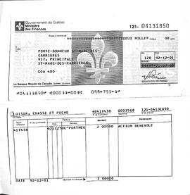 Document comprenant la requête auprès du gouvernement provincial pour l'organisme sans but lucratif du ¨Club Porte Bonheur¨qui oeuvre auprès des personnes agées.Le siège social est à St-Marc-des-Carrières.