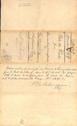 Acte de vente d’une terre, située dans le troisième rang, Deschambault, par Damase Naud à Lin Darveau, signé le 19 mars 1869, par le notaire Antoine-Olivier Mayrand.
