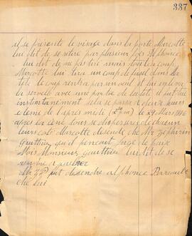 (page 2) - Témoignage concernant le meurtre du 29 mars 1886 dans la seigneurie de Deschambault (Saint-Alban) - Alphonse Perreault a été tué par Elzéar Marcotte