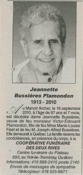 Jeannette Bussière Plamondon
