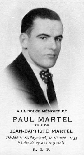 Martel Paul - Carte mortuaire