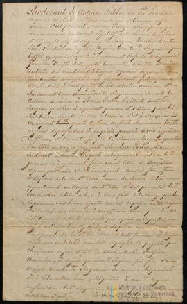 Concession accordée par Georges Allsopp écuyer et seigneur du lieu à Pierre Godin (1/4)
