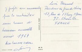 Carte postale de Bonne Année - Louis Bédard - Verso