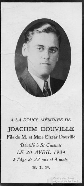 Carte mortuaire Joachim Douville