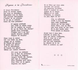 Hymne à la Providence – Hommage aux Soeurs de la providence 1890-1990