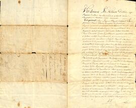 Contrat de vente d’une terre située dans le troisième rang, paroisse de Deschambault, par Jacques Paquet à Joseph Paquet (son frère), signé le 8 octobre 1802, par le notaire Trudel.