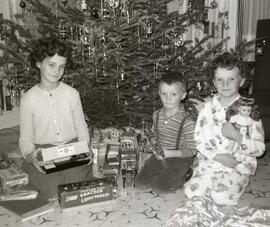 Bédard Louise Claude Diane devant un arbre de Noël
