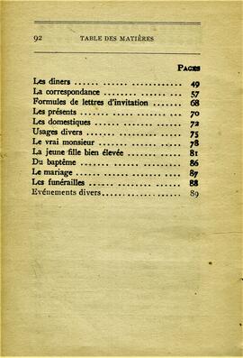 Table des Matières B