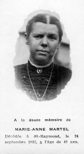 Martel Marie-Anne - Carte mortuaire