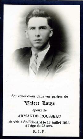 Lauze Valère époux de Armande Rousseau