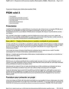 PIQM (voir volet 5.1)