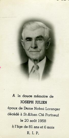 Carte mortuaire de Joseph Julien
