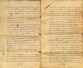 Contrat de mariage entre Étienne Darveau et Marie-Louise Chartré et donation par Sieur et Dame Pierre Chartré à la future épouse, signé le 8 février 1812, par le notaire de Lachevrotière. Partie 3.