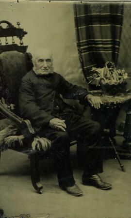 Homme âgé assis dans un fauteuil - Daguerréotype