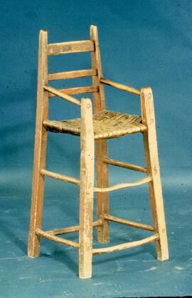 Chaise haute pour enfant avec fessier tressé écorse orme