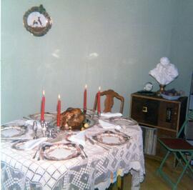 Réveillon de Noël, dinde sur la table