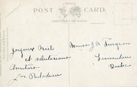 Spruce street Bridge and boat house - Paterson - N-J - À Joséphine Bilodeau - Verso