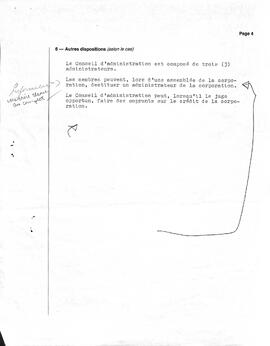 Document comprenant la requête auprès du gouvernement provincial pour l'organisme sans but lucratif du ¨Club Porte Bonheur¨qui oeuvre auprès des personnes agées.Le siège social est à St-Marc-des-Carrières.