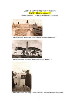 Ses années d’études au Collège Sainte-Anne-de-la-Pocatière (1930-1938) et quelques collègues de classe