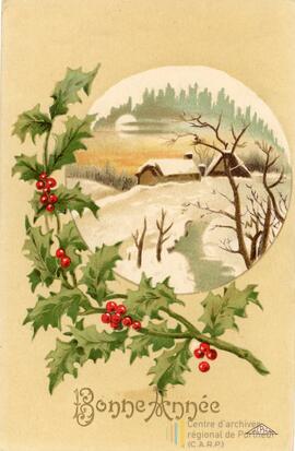 Carte postale Bonne année correspondante - image