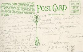 The new Manhattan bridge - New-York city - À Joséphine de son frère Paterson - Verso