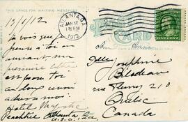 Atlanta - GA - 12 Janvier 1919 - à Joséphine - Verso