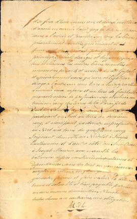 Vente de la terre de Augustin Chavigny de Lachevrotière (Nicolas Perrault vendeur) - circa 1804