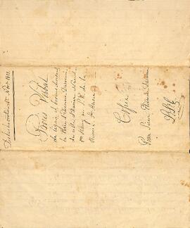 Procès-verbal d’arpentage (lignes et bornes divisant les terres d’Étienne Darveau et Xavier Naud, premier rang, au sud de la rivière Ste-Anne), par l’arpenteur Louis Legendre, 1er novembre 1851.