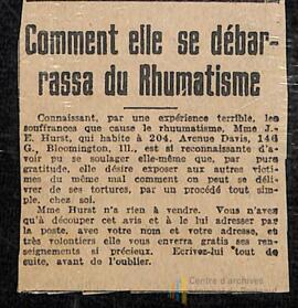 Recettes médicinales et médicales - coupures de presses