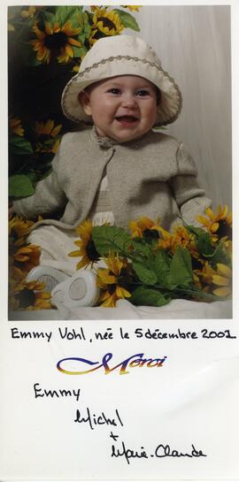 Emmy Vohl (fille de Michel Vohl et Marie-Claude Marcotte)