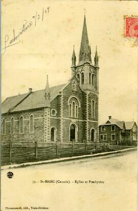 « Église et presbytère en 1907 »