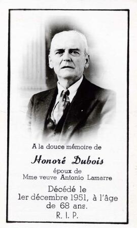 Dubois Honoré époux de Antonio Lamarre