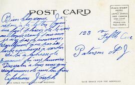 Passaic River - West side Park - De Paterson à sa soeur Joséphine Bilodeau - Verso