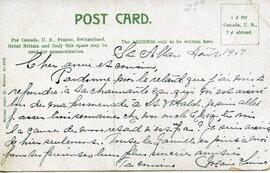 L’endos de la carte postale « Amical bonjour »