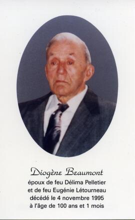 Carte mortuaire de Diogène Beaumont