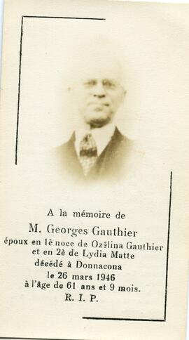 Carte mortuaire de Georges Gauthier