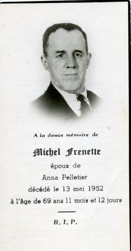 Carte mortuaire de Michel Frenette