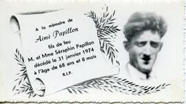 Carte mortuaire d’Aimé Papillon