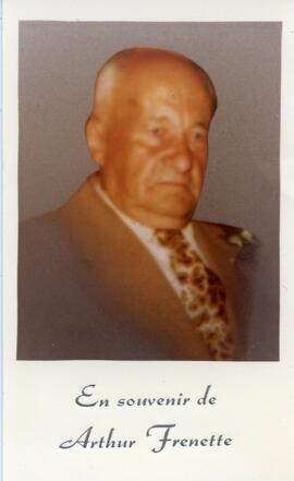 Carte mortuaire d’Arthur Frenette