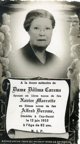 Carte mortuaire de Délima Careau