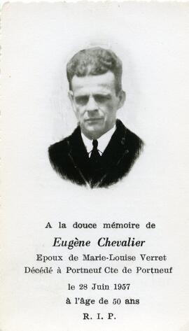 Carte mortuaire d’Eugène Chevalier